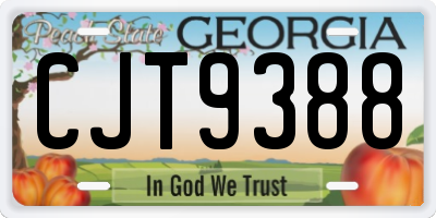GA license plate CJT9388
