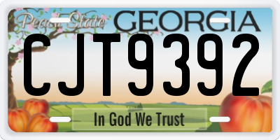 GA license plate CJT9392