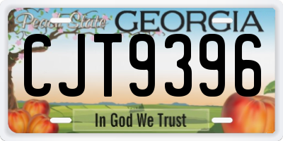 GA license plate CJT9396