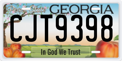 GA license plate CJT9398