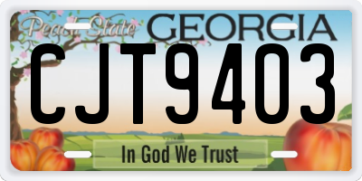 GA license plate CJT9403