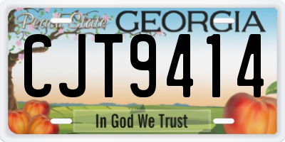 GA license plate CJT9414