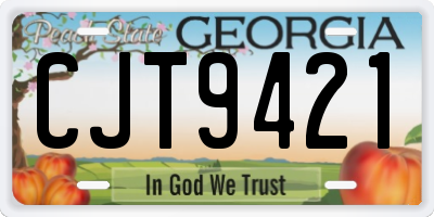 GA license plate CJT9421