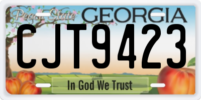 GA license plate CJT9423