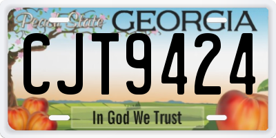 GA license plate CJT9424
