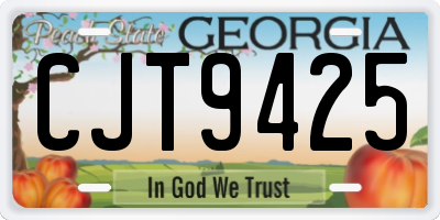 GA license plate CJT9425