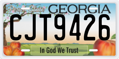 GA license plate CJT9426