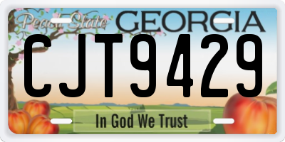 GA license plate CJT9429