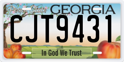 GA license plate CJT9431