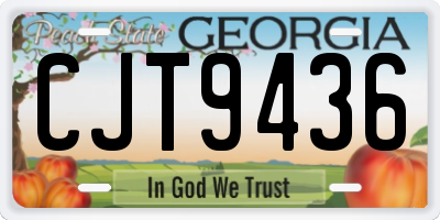 GA license plate CJT9436