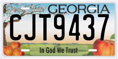 GA license plate CJT9437