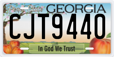 GA license plate CJT9440