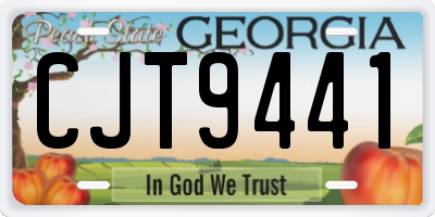 GA license plate CJT9441