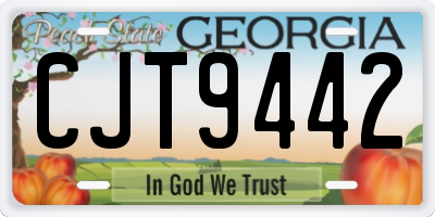 GA license plate CJT9442