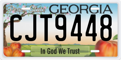GA license plate CJT9448