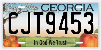 GA license plate CJT9453