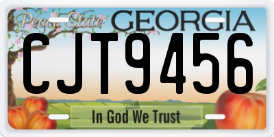 GA license plate CJT9456