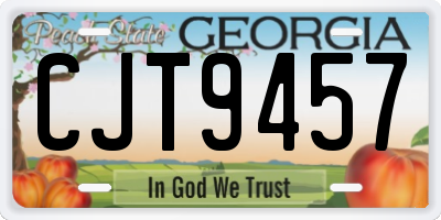 GA license plate CJT9457