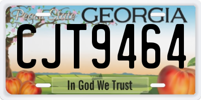 GA license plate CJT9464