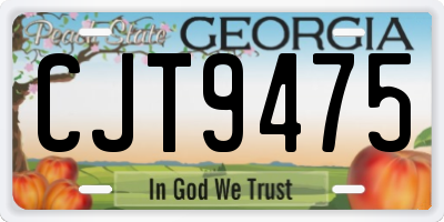 GA license plate CJT9475
