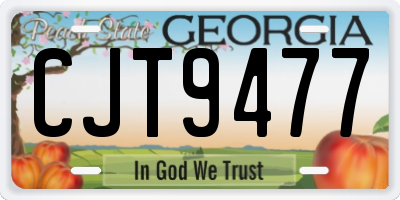 GA license plate CJT9477