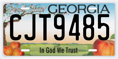 GA license plate CJT9485