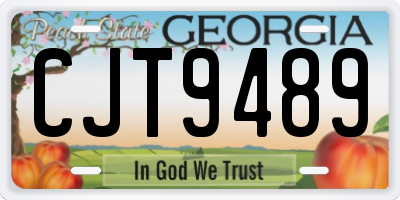 GA license plate CJT9489
