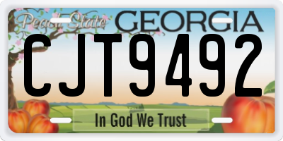 GA license plate CJT9492