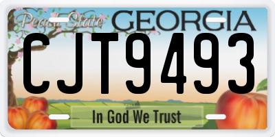 GA license plate CJT9493