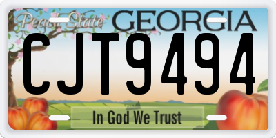 GA license plate CJT9494