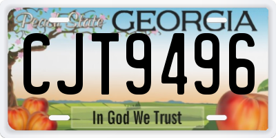 GA license plate CJT9496
