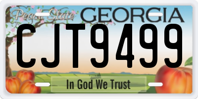 GA license plate CJT9499