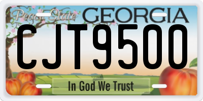 GA license plate CJT9500