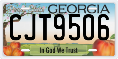 GA license plate CJT9506