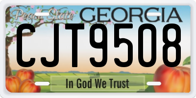 GA license plate CJT9508