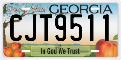 GA license plate CJT9511
