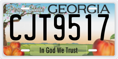 GA license plate CJT9517