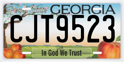 GA license plate CJT9523