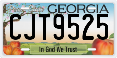 GA license plate CJT9525