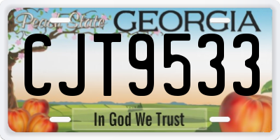 GA license plate CJT9533