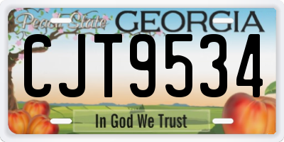 GA license plate CJT9534