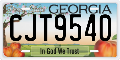GA license plate CJT9540