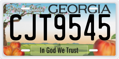 GA license plate CJT9545
