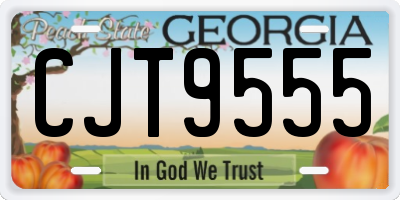 GA license plate CJT9555