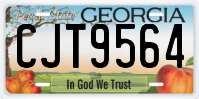 GA license plate CJT9564