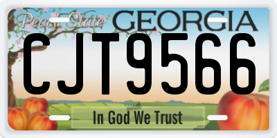 GA license plate CJT9566