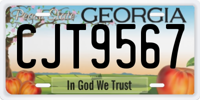 GA license plate CJT9567