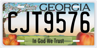 GA license plate CJT9576