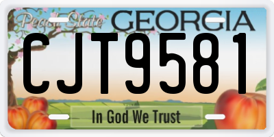 GA license plate CJT9581