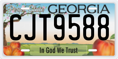 GA license plate CJT9588